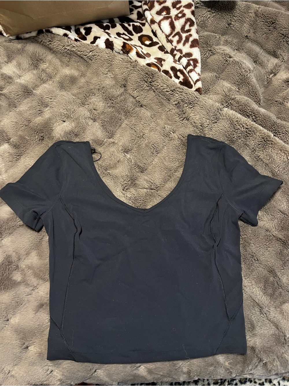 lululemon athletica Black Scoop-Back Crop Top